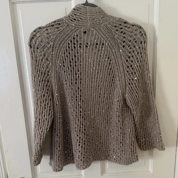 Eileen Fisher knit sequins cardigan - Picture 2 of 7